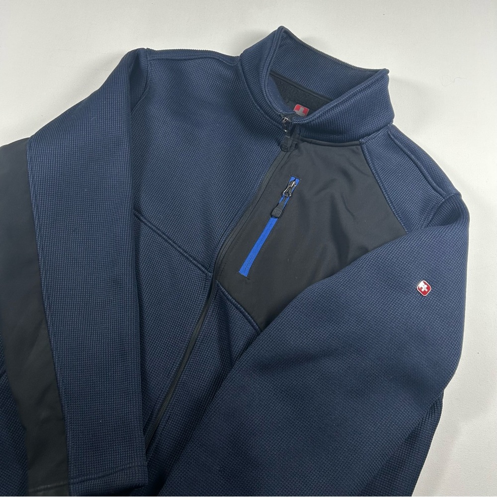 Swiss Tech Mens Softshell Jacket 2xl Blue Zipped Pockets Fleece Lining - Picture 8 of 9